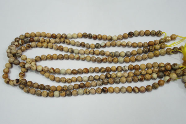 CRO761 15.5 inches 6mm faceted round picture jasper beads wholesale