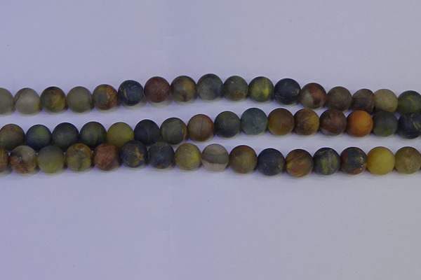 CRO913 15.5 inches 10mm round matte golden pietersite beads