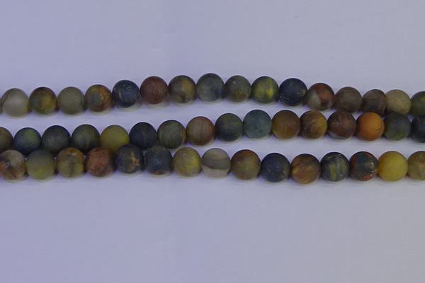 CRO914 15.5 inches 12mm round matte golden pietersite beads