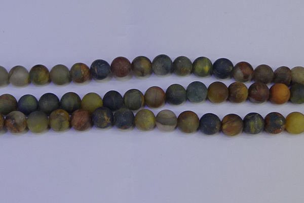 CRO915 15.5 inches 14mm round matte golden pietersite beads