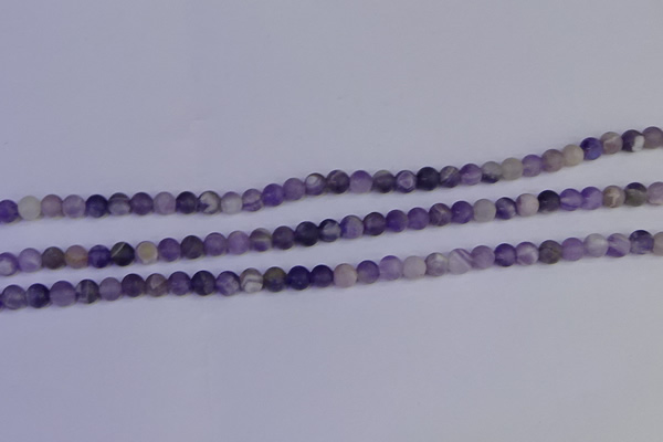 CRO920 15.5 inches 4mm round matte dogtooth amethyst beads