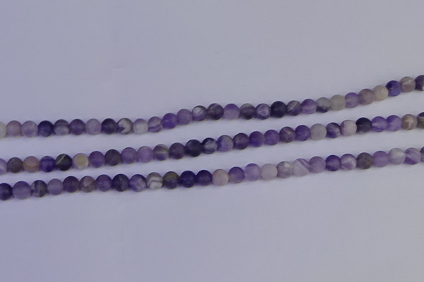 CRO921 15.5 inches 6mm round matte dogtooth amethyst beads