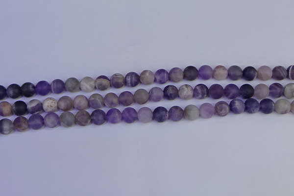 CRO922 15.5 inches 8mm round matte dogtooth amethyst beads