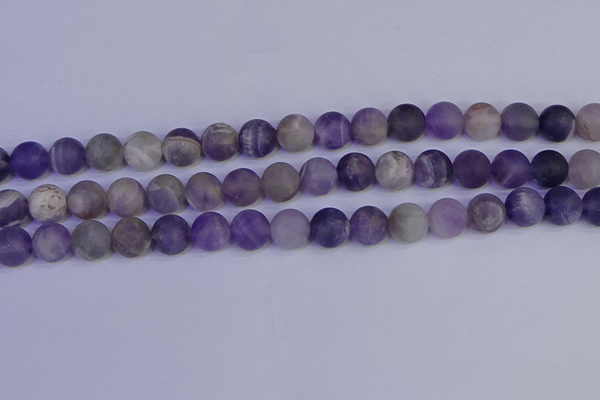 CRO924 15.5 inches 12mm round matte dogtooth amethyst beads