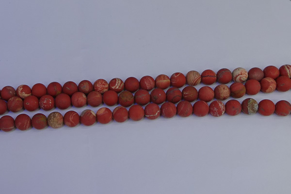 CRO932 15.5 inches 8mm round matte red jasper beads wholesale