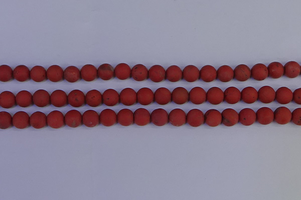 CRO943 15.5 inches 10mm round matte red jasper beads wholesale