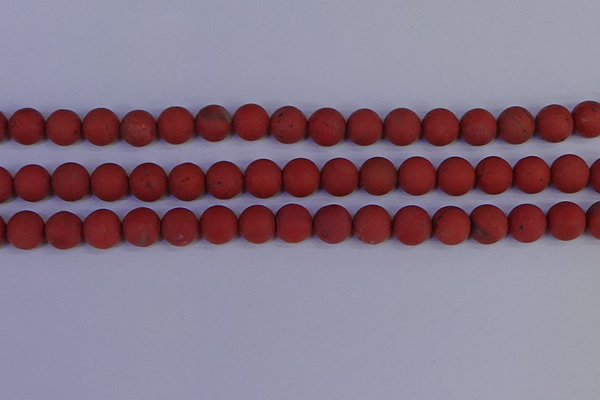 CRO944 15.5 inches 12mm round matte red jasper beads wholesale