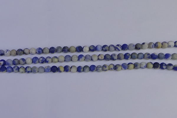 CRO950 15.5 inches 4mm round matte sodalite beads wholesale