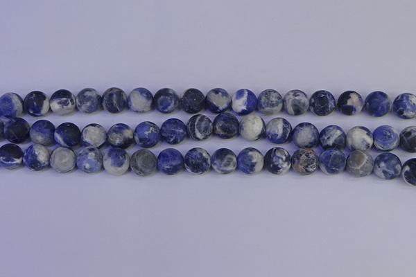 CRO953 15.5 inches 10mm round matte sodalite beads wholesale