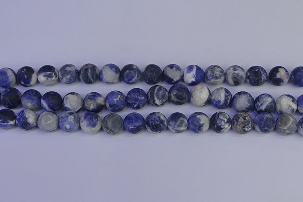 CRO954 15.5 inches 12mm round matte sodalite beads wholesale