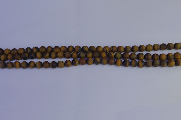 CRO960 15.5 inches 4mm round matte yellow tiger eye beads wholesale