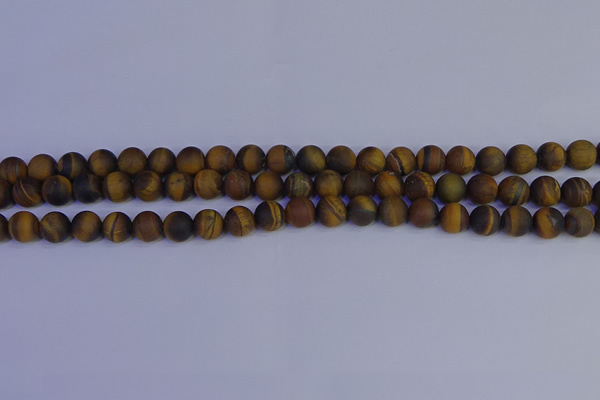 CRO962 15.5 inches 8mm round matte yellow tiger eye beads wholesale
