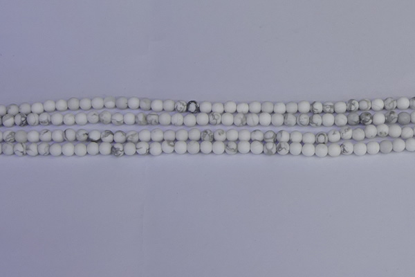 CRO980 15.5 inches 4mm round matte white howlite beads wholesale