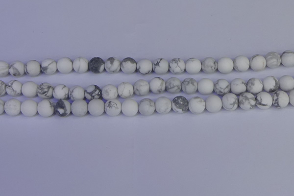 CRO983 15.5 inches 10mm round matte white howlite beads wholesale