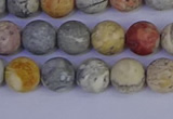 CRO992 15.5 inches 8mm round matte sky eye stone beads wholesale