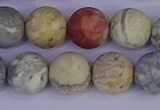 CRO995 15.5 inches 14mm round matte sky eye stone beads wholesale