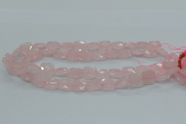 CRQ101 15.5 inches 14*14mm faceted square natural rose quartz beads