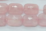 CRQ109 15.5 inches 20*20mm faceted square natural rose quartz beads