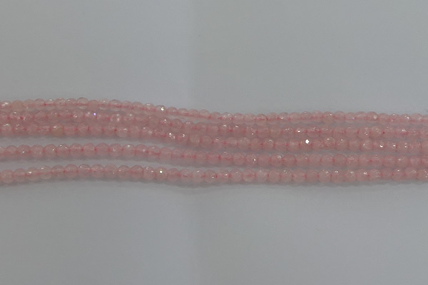 CRQ128 15.5 inches 4mm faceted round natural rose quartz beads