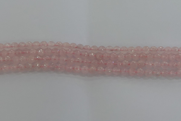CRQ129 15.5 inches 6mm faceted round natural rose quartz beads