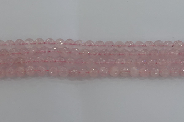 CRQ130 15.5 inches 8mm faceted round natural rose quartz beads