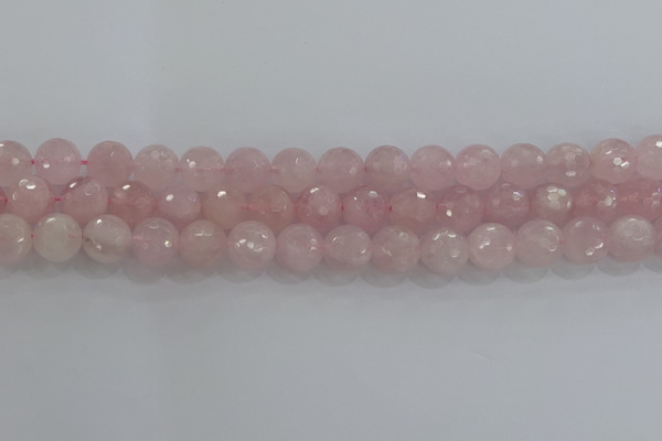 CRQ131 15.5 inches 10mm faceted round natural rose quartz beads