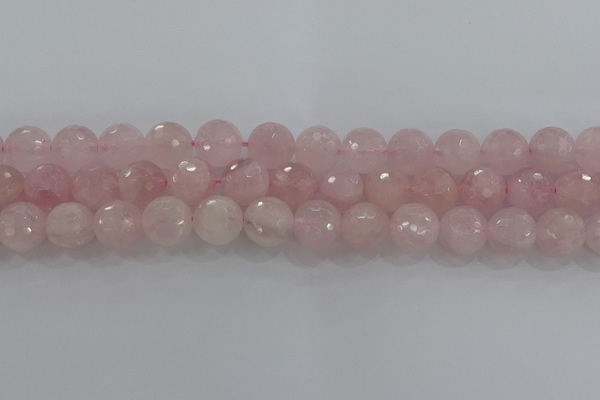 CRQ132 15.5 inches 12mm faceted round natural rose quartz beads