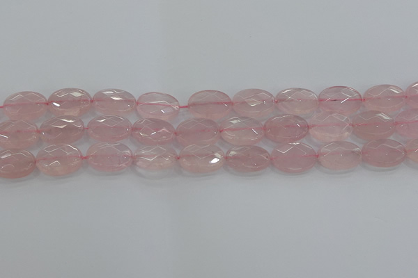 CRQ147 15.5 inches 12*16mm faceted oval natural rose quartz beads