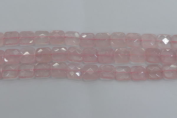 CRQ156 15.5 inches 15mm faceted square natural rose quartz beads