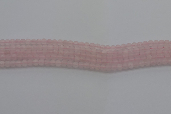 CRQ180 15.5 inches 4mm round matte rose quartz beads wholesale