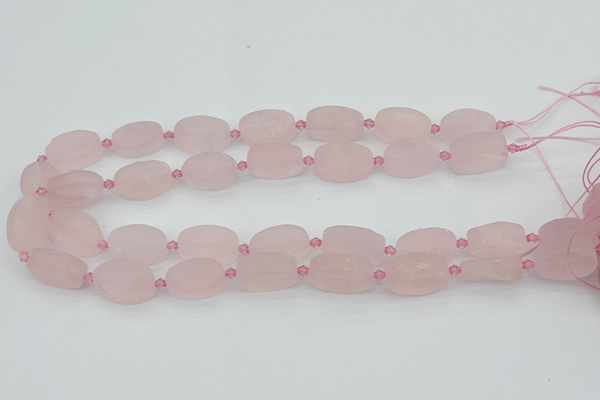 CRQ234 15.5 inches 13*20mm oval rose quartz beads wholesale