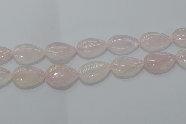 CRQ241 15.5 inches 18*25mm flat teardrop rose quartz beads