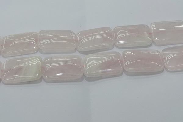 CRQ248 15.5 inches 30*40mm rectangle rose quartz beads wholesale