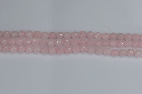 CRQ282 15.5 inches 8mm faceted round rose quartz beads wholesale