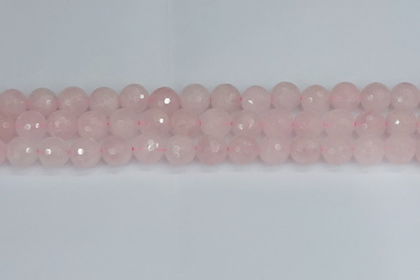 CRQ284 15.5 inches 12mm faceted round rose quartz beads