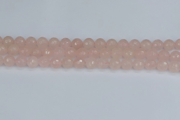 CRQ291 15.5 inches 10mm faceted round rose quartz gemstone beads