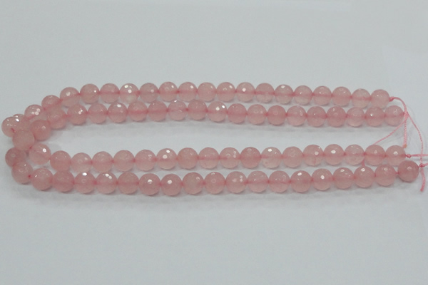 CRQ30 15.5 inches 10mm faceted round natural rose quartz beads