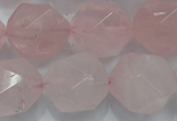 CRQ306 15 inches 18mm faceted nuggets rose quartz beads