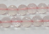 CRQ32 15.5 inches faceted round 12mm natural rose quartz beads