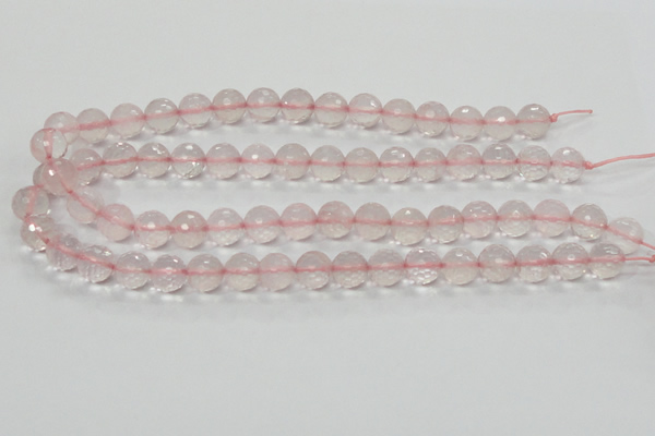 CRQ32 15.5 inches faceted round 12mm natural rose quartz beads
