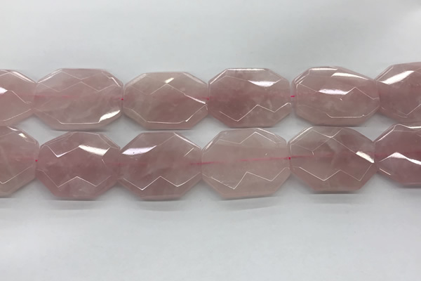 CRQ429 30*35mm - 35*45mm faceted octagonal rose quartz beads