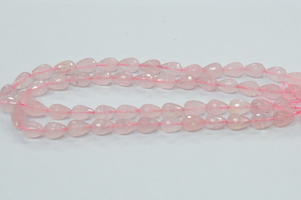 CRQ43 15.5 inches 10*14mm faceted teardrop natural rose quartz beads