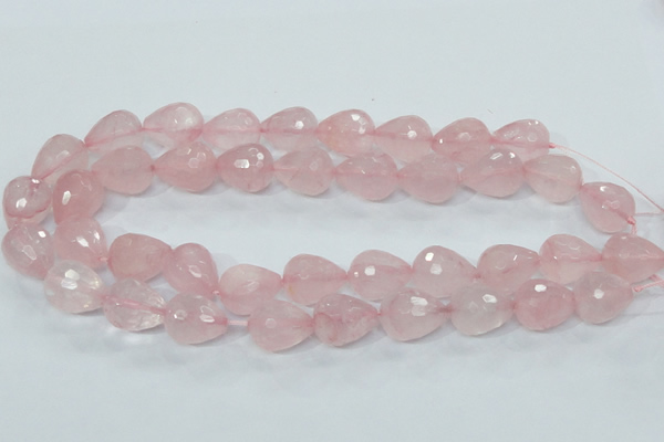 CRQ47 15.5 inches 16*20mm faceted teardrop natural rose quartz beads