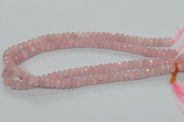 CRQ48 15.5 inches 6*10mm faceted rondelle natural rose quartz beads