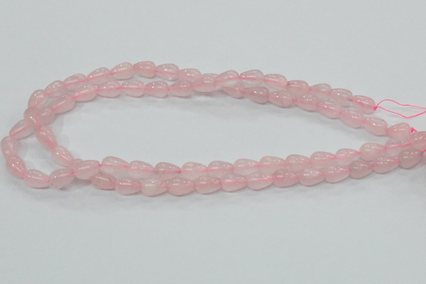 CRQ61 15.5 inches 8*10mm teardrop natural rose quartz beads wholesale