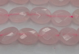 CRQ618 15.5 inches 8*10mm faceted oval rose quartz beads wholesale