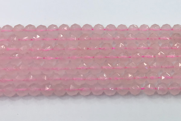 CRQ786 15.5 inches 6mm faceted round rose quartz beads wholesale