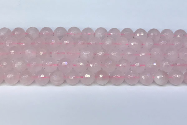 CRQ798 15.5 inches 10mm faceted round rose quartz gemstone beads