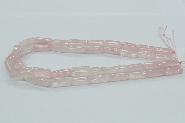 CRQ81 15.5 inches 10*20mm rectangle natural rose quartz beads