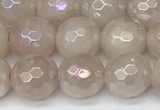 CRQ866 15 inches 8mm faceted round AB-color rose quartz beads